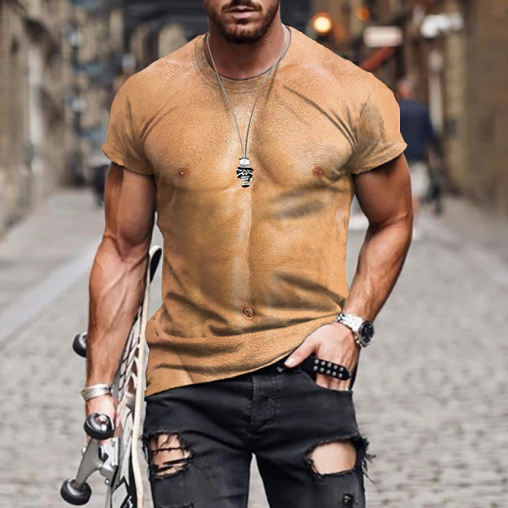 Мужская летняя футболка с коротким рукавом забавная 3D принтом крутая уличная