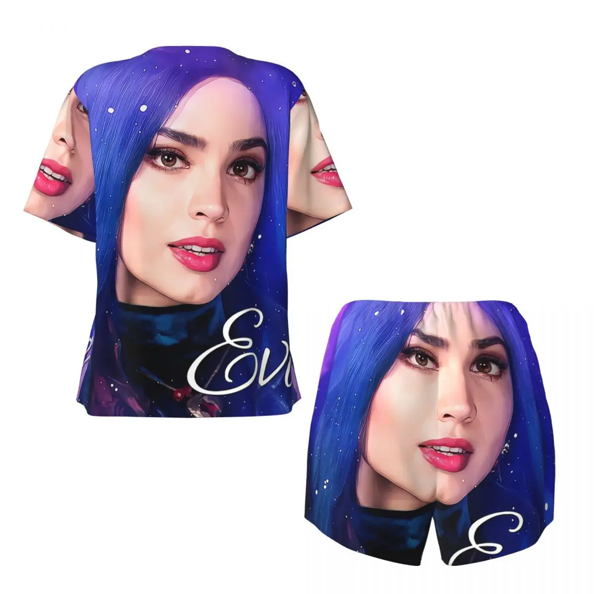 Индивидуальный синий пижамный комплект принцессы Evie женская одежда для сна из 2