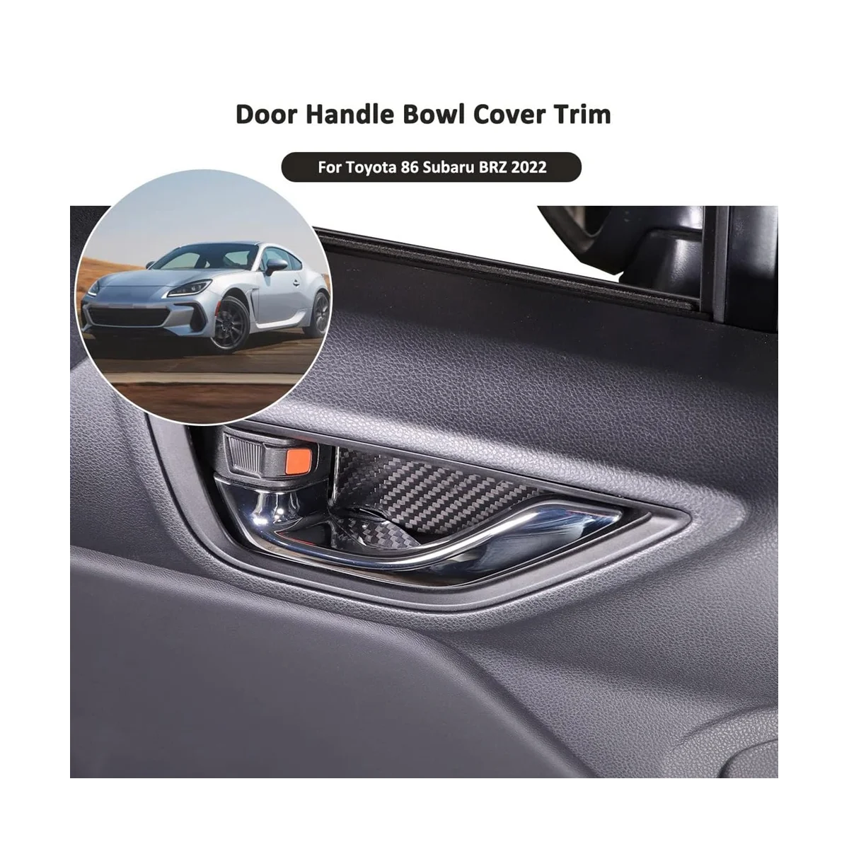 Накладка на внутреннюю ручку автомобиля из углеродного волокна для Subaru BRZ 2022