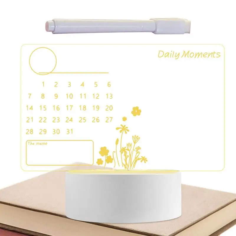 

Acrylic Dry Erase Board Desktop Message Board Calendar With Light Universal Erasable Transparent Writing Notepad With Pen For