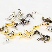 200pcs connector clasp fitting ball chain calotte end crimps beads connector components for diy necklace jewelry making supplie