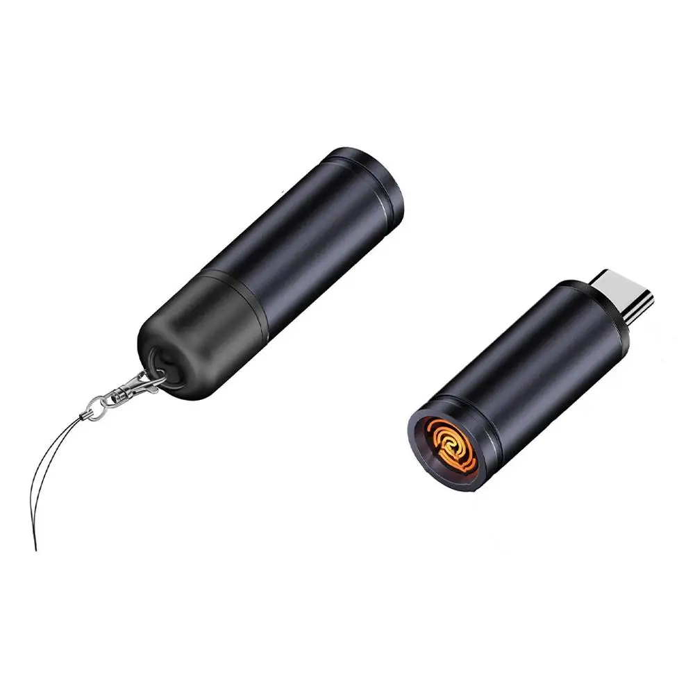 

1 шт. мини-воспламенитель TYPE-C с автоматическим отключением для воздушных путешествий на открытом воздухе без батареи без пламени USB C адаптер прикуривателя