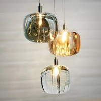 nordic led pendant lamp for living dining room kitchen bedroom ceiling chandelier crystal glass ball design hanging lighting g4