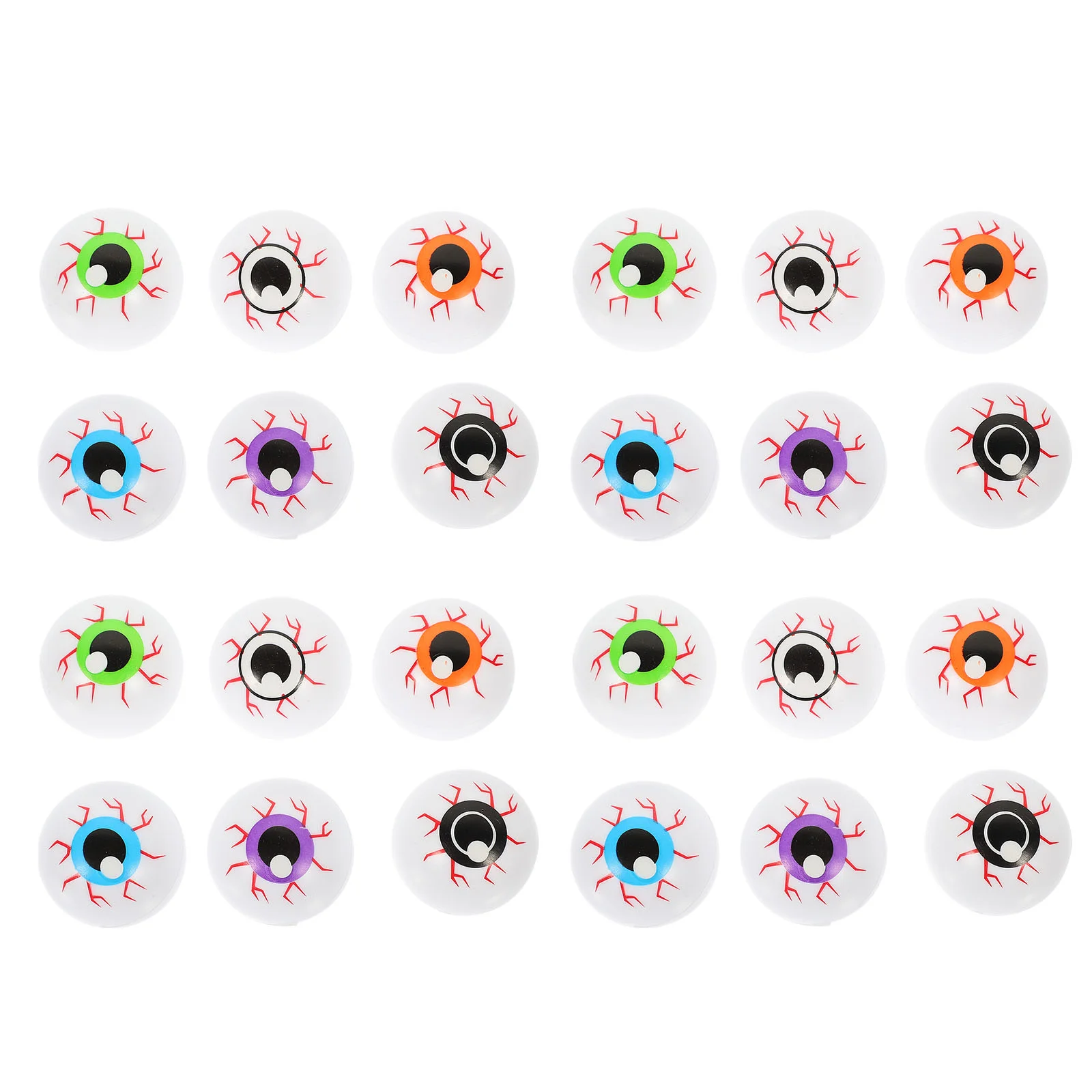 

24 Pcs Prom Props Halloween Eyeballs Ornament Toy Decor Bounce Prizes Colorful Child Eyes