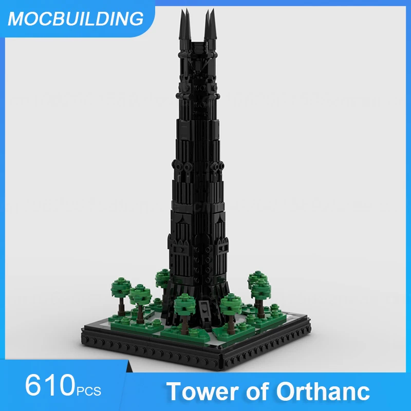 

MOC Building Blocks Tower of Orthanc Mini Scale Model DIY Assemble Bricks Architecture Educational Creative Toys Gifts 610PCS