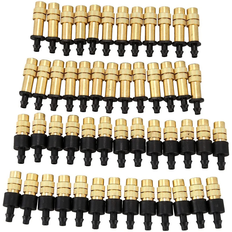 

50PCS Adjustable Sprayer Brass Misting Nozzle Atomizing Sprinkler For Mini Drip Garden Watering Irrigation Spray