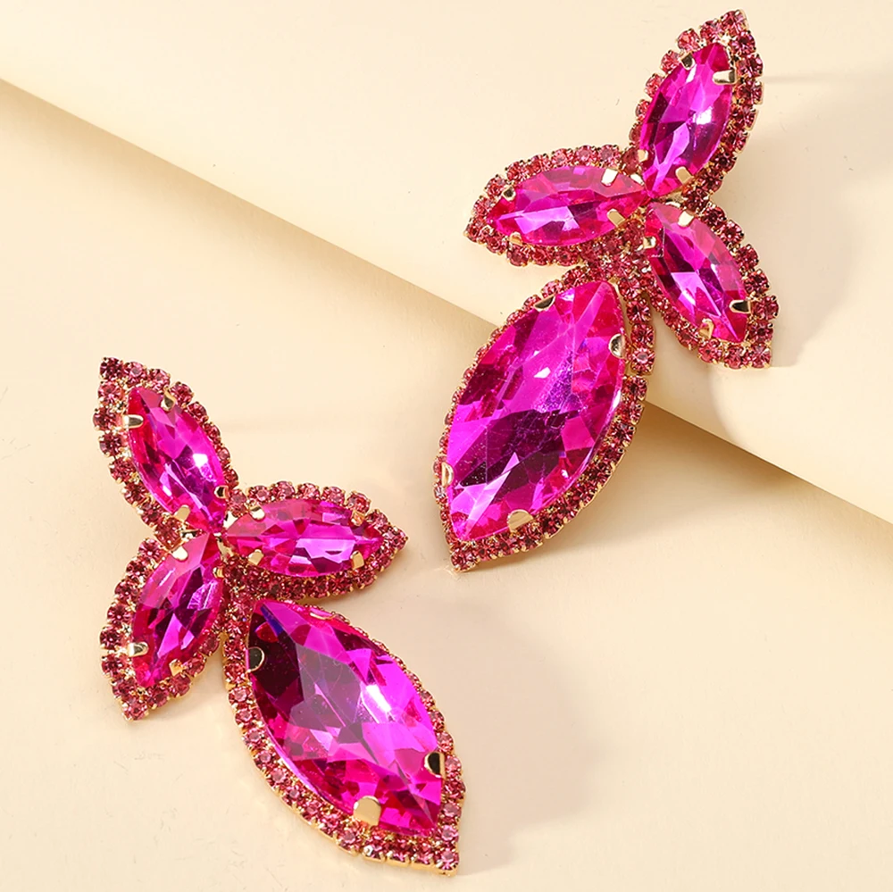 

Vintage Fashion Punk Y2k Geometric Glass Hanging Dangle Earrings For Women Girl Luxury Design Fairy Party Jewelry Accessories