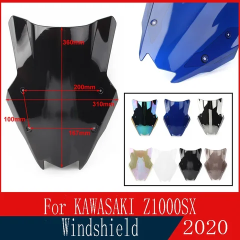 Подходит для мотоцикла Kawasaki Z1000SX Z1000 SX Ninja 1000sx 2020-2023, аксессуары для лобового стекла с двойным пузырьком, дефлектор обтекателя