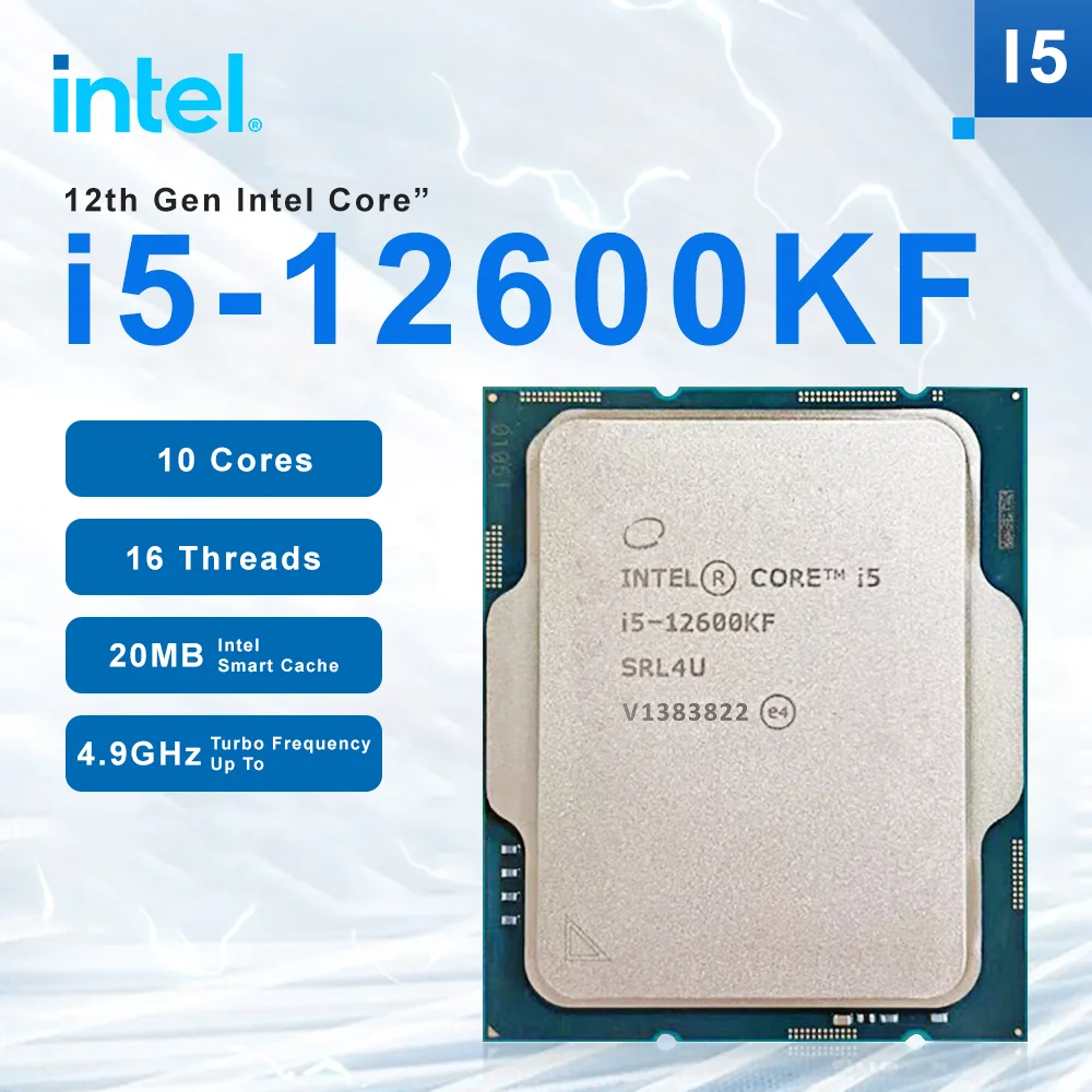 Intel New Core i5-12600KF NEW i5 12600KF 3.4 GHz 10-Core 16-Thread CPU Processor 10NM L3=20M 125W LGA 1700 Game Accessorie