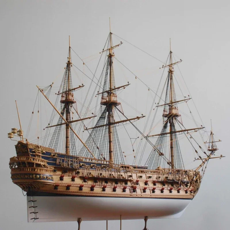

1/50 Ship Model KIT St. Philip Assembled Sailing Kit DIY Metal Finely Carved First Class Battleship Model Kit Toys