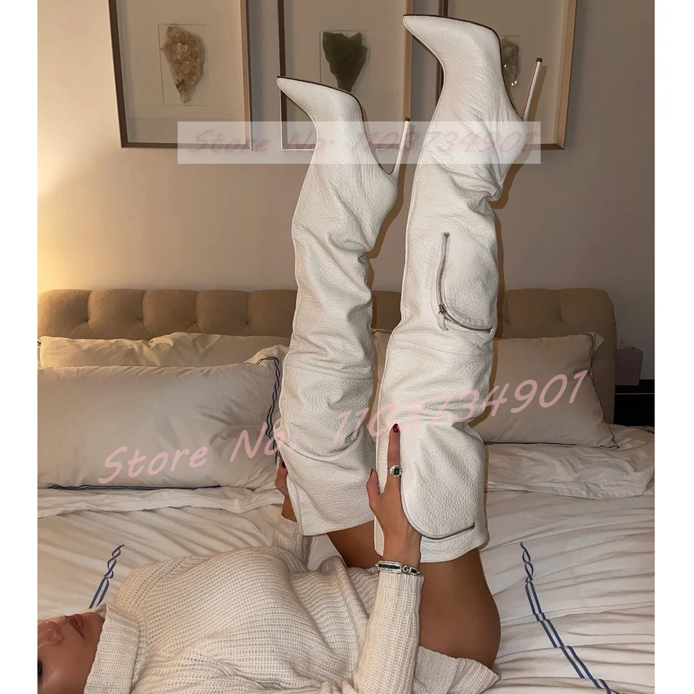 Карманные ботинки на молнии с промежностью женские из лакированной кожи для