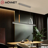 modern pendant light led long rope wood iron acrylic living room kitchen study restaurant hanging triangle macaron ceiling lamp