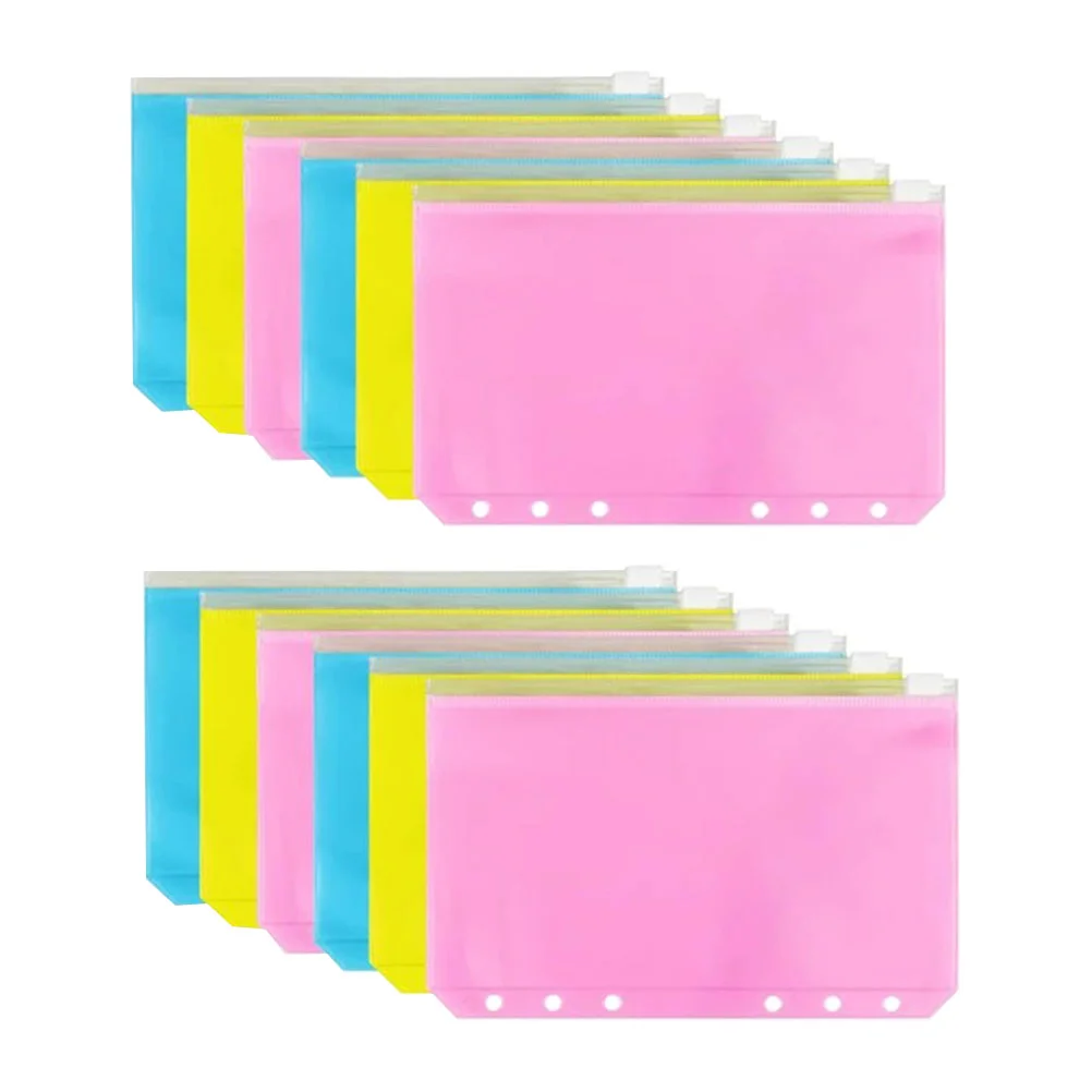

12pcs Portable A6 Binder Pockets Business File Pockets Loose Leaf Pouches