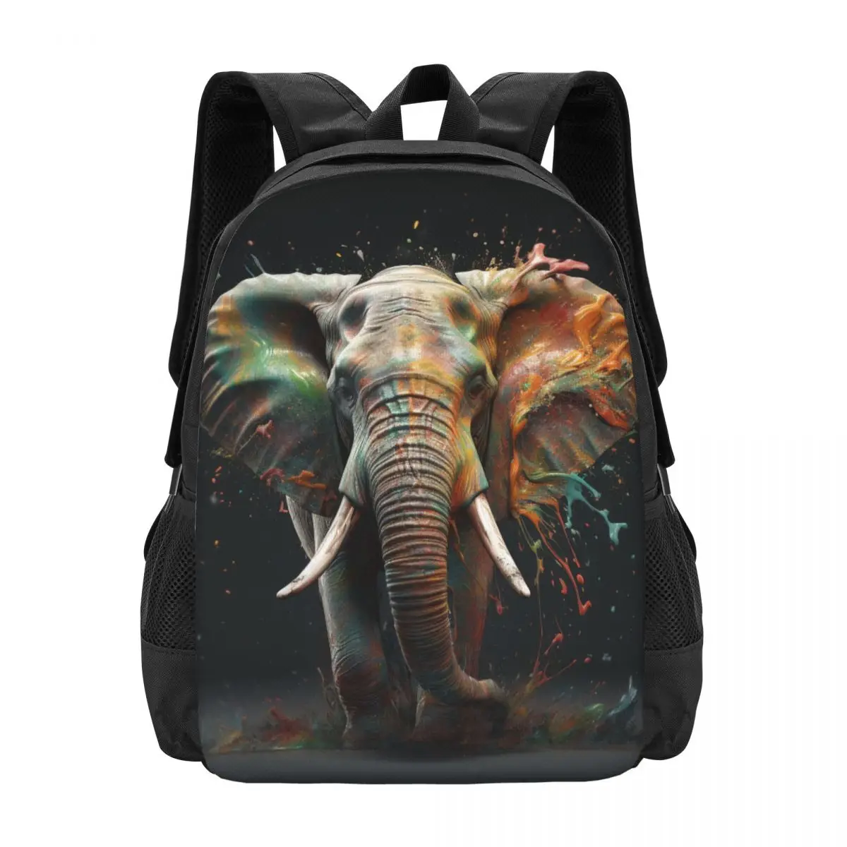 

Рюкзак со слоном жидкий брызговик, милые рюкзаки, унисекс, уличный стиль, большие школьные ранцы, дизайнерский рюкзак