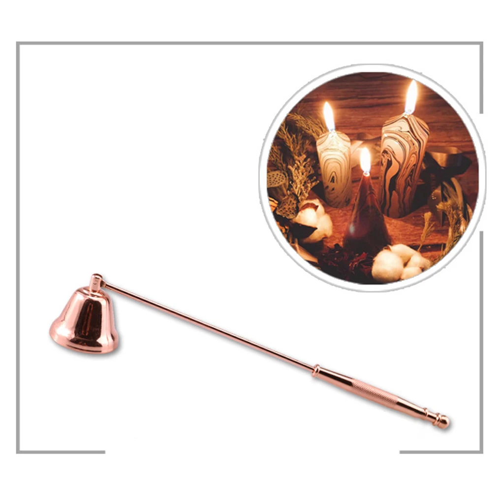 

1 шт., аксессуары для свечей, винтажное украшение, крышка для свечи, инструмент в форме колокольчика, длинная ручка, банкет, безопасно тушится...