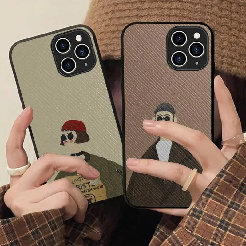 

Cartoon Killer Leon Uncle Girl Phone Case Hard Leather Case for iPhone 11 12 13 Mini Pro Max 8 7 Plus SE 2020 X XR XS Coque