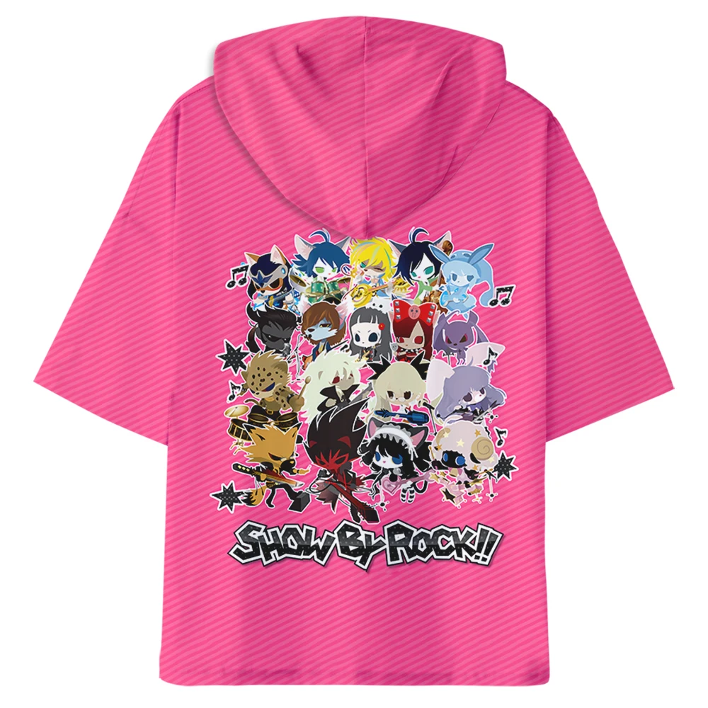 Футболка с капюшоном SHOW BY ROCK для мужчин и женщин тенниска короткими рукавами