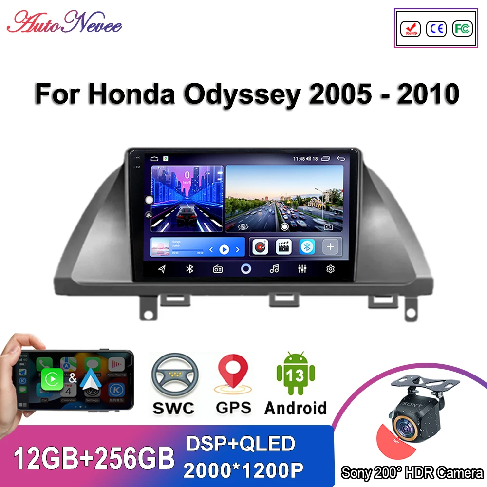 Мультимедиа Android 14 для Honda Odyssey 2005-2010 Автомобильный плеер GPS-навигация Авто радио