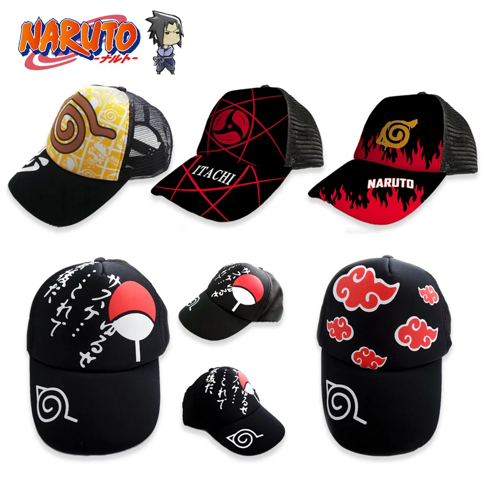 Бейсболка Наруто с аниме-фигуркой Итачи Саске Акацуки для косплея Регулируемая