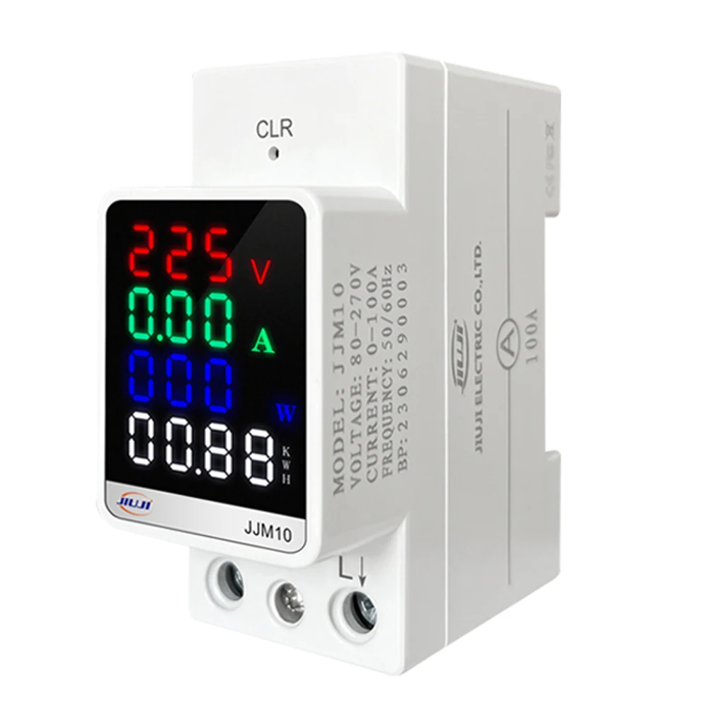

Digital Color Display AC Current and Voltage Meter 35mm Guide Rail Mounting Multifunction Meter with Energy Zeroing Function