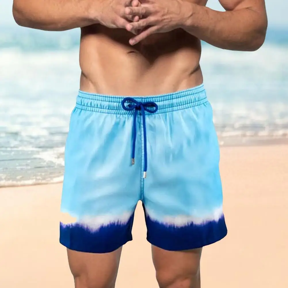 

Hawaii Beach Men Shorts Vacation Breathable Hawaii Double-layer Elastic Waist Drawstring Loose Men Swimwear Beachwear