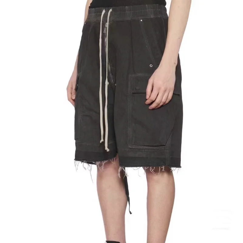 

Шорты-карго женские из денима, серые антрацитовые, 23SS