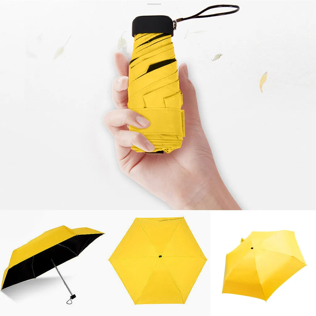 Yellow compact umbrella discount