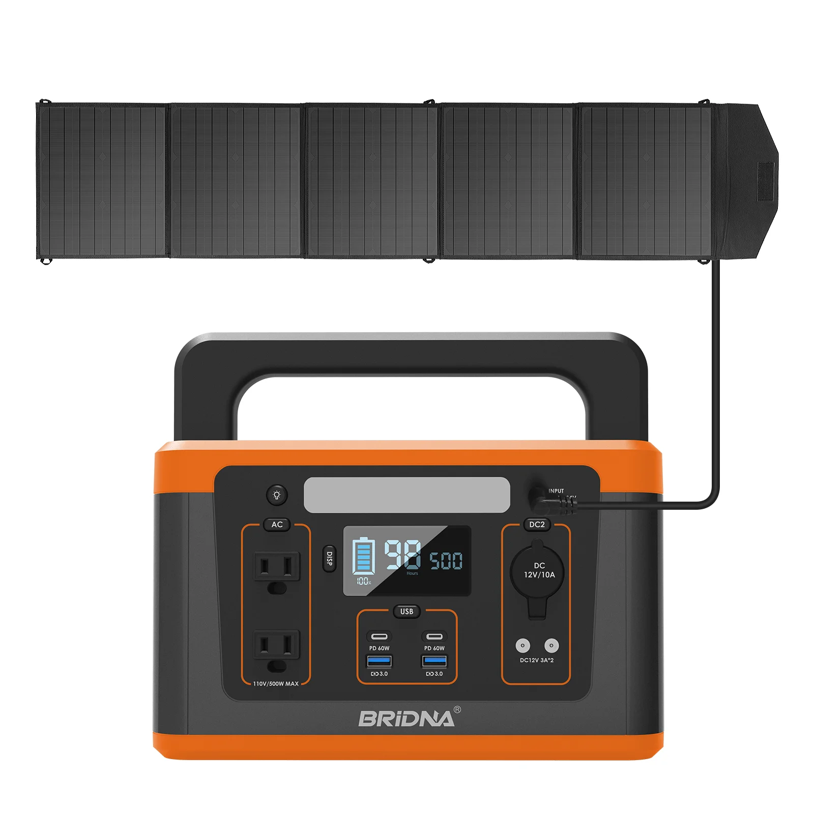 

Free shipping 500w Pure Sine Wave outdoor portable power station and 100w solar panel