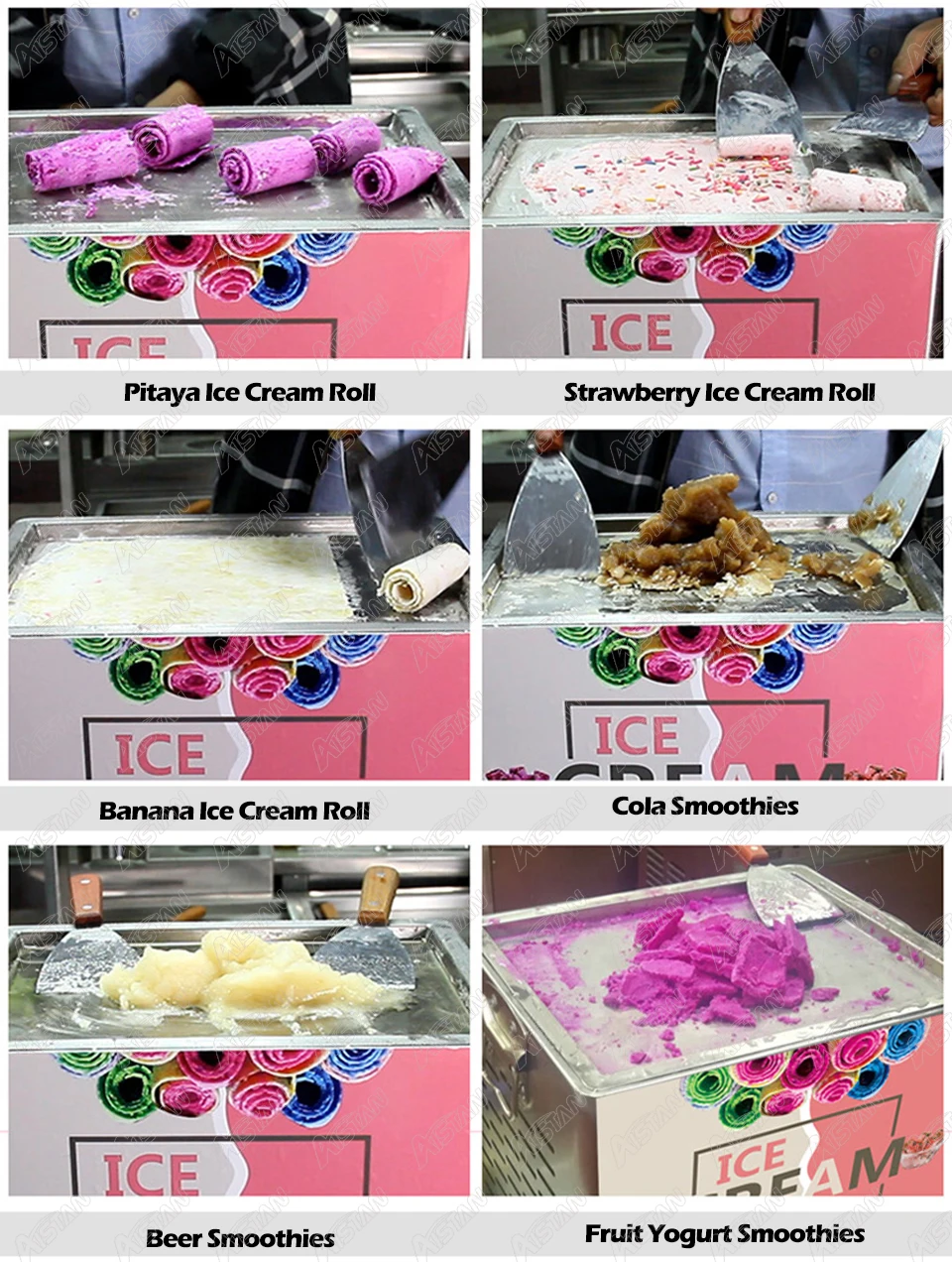 YJ1 коммерческие рулоны машина для жарки мороженого Электрический ролик йогурта