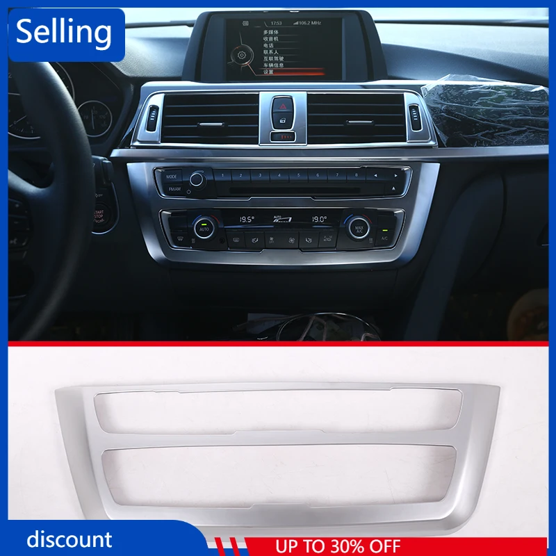 

Автомобильные аксессуары для BMW 3 серии GT F34 2013-2017, АБС матовые Серебристые хромированные панели центральной консоли, декоративные 3D наклейк...