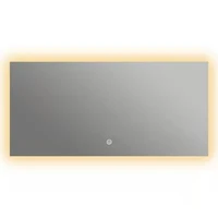 wall mount touch on infrared anti fog mirror heater with led light for bathroom