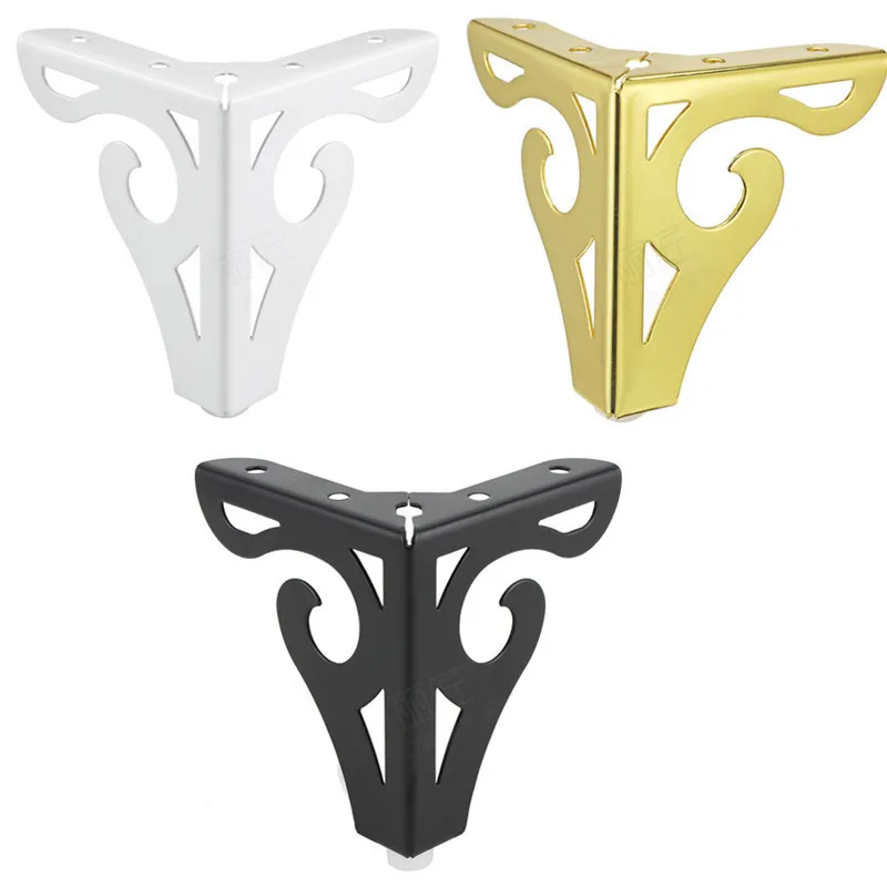 

4pcs 10/12.5cm Hollow Carving Metal Furniture Legs Sofa Legs Cupboard Table Bed Legs with Screws Furniture Foot Level