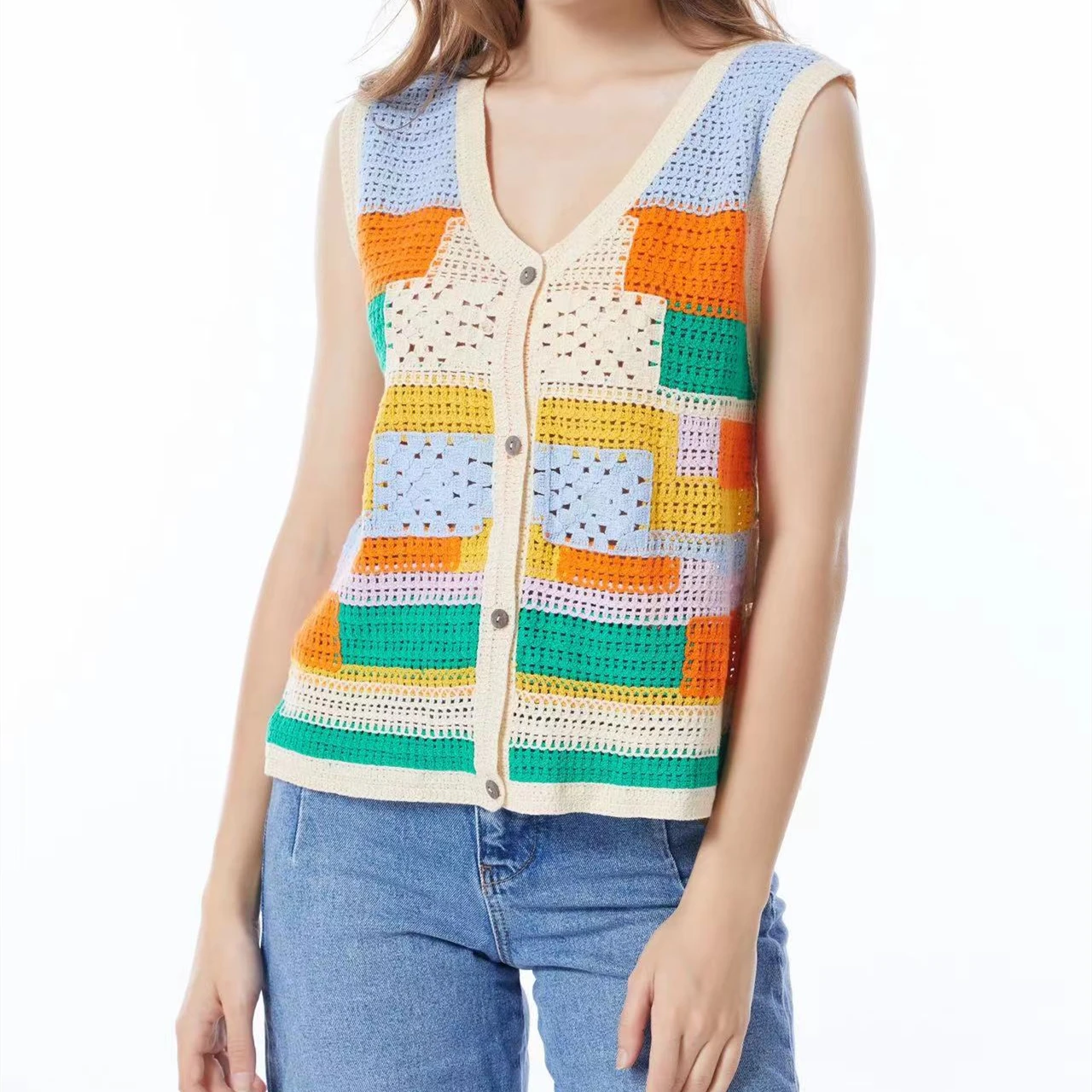 

Outerwear Girls Kawaii Knitted Vest for Women Summer Autumn New Fashion Casual Ladies Cute Sleeveless Tops Female Dropshipping