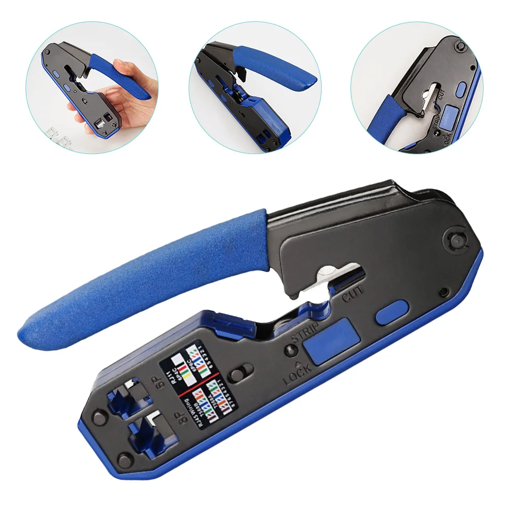 

Rj45 Crimping Tool Wire Stripper Electrical Wisking Universal Tools Metal Cutting Shears Crystal Head Electrician
