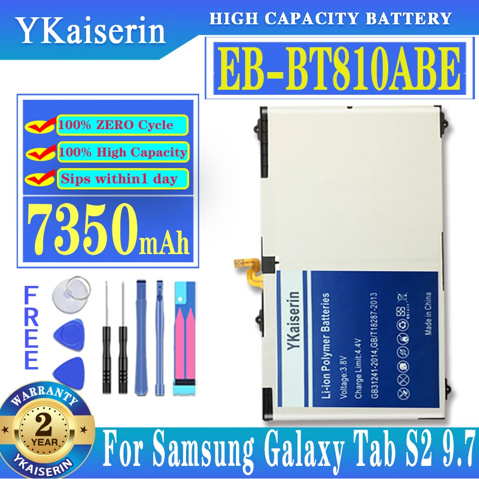 

For Galaxy Tab S2 9.7 T815C S2 T813 T815 T819C SM-T815 SM-T810 SM-T817A Replacement For Samsung Battery EB-BT810ABE 7350mAh