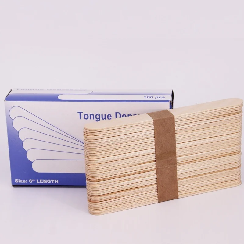 

100pcs Disposable Wooden Waxing Wax Spatulas Spatula Tongue Depressor Hair Removal Stick Wax Medical Stick Beauty Health