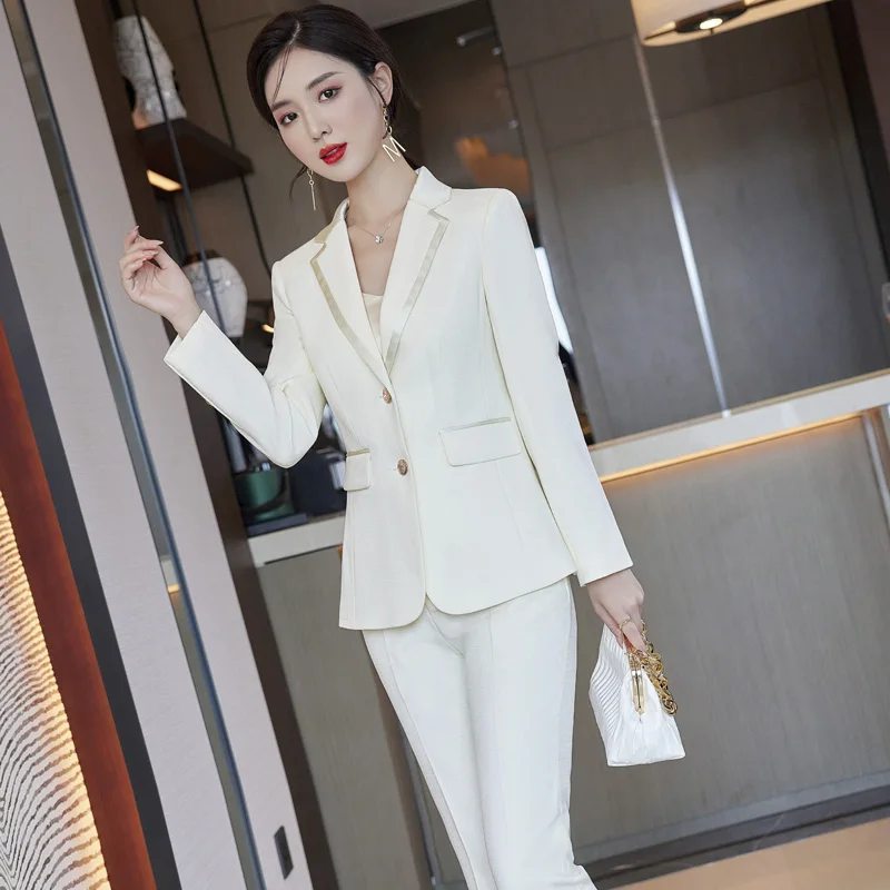 Костюм брючный женский с длинным рукавом модная одежда в Корейском стиле