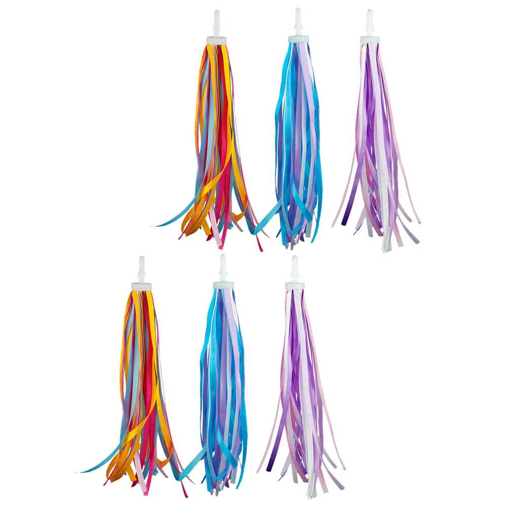 

6pcs Scooter Handlebar Multiple Colors Scooter Accessories For Kids Scooter Ribbon Bike Tassels For Girls for Kids Scooter Bike