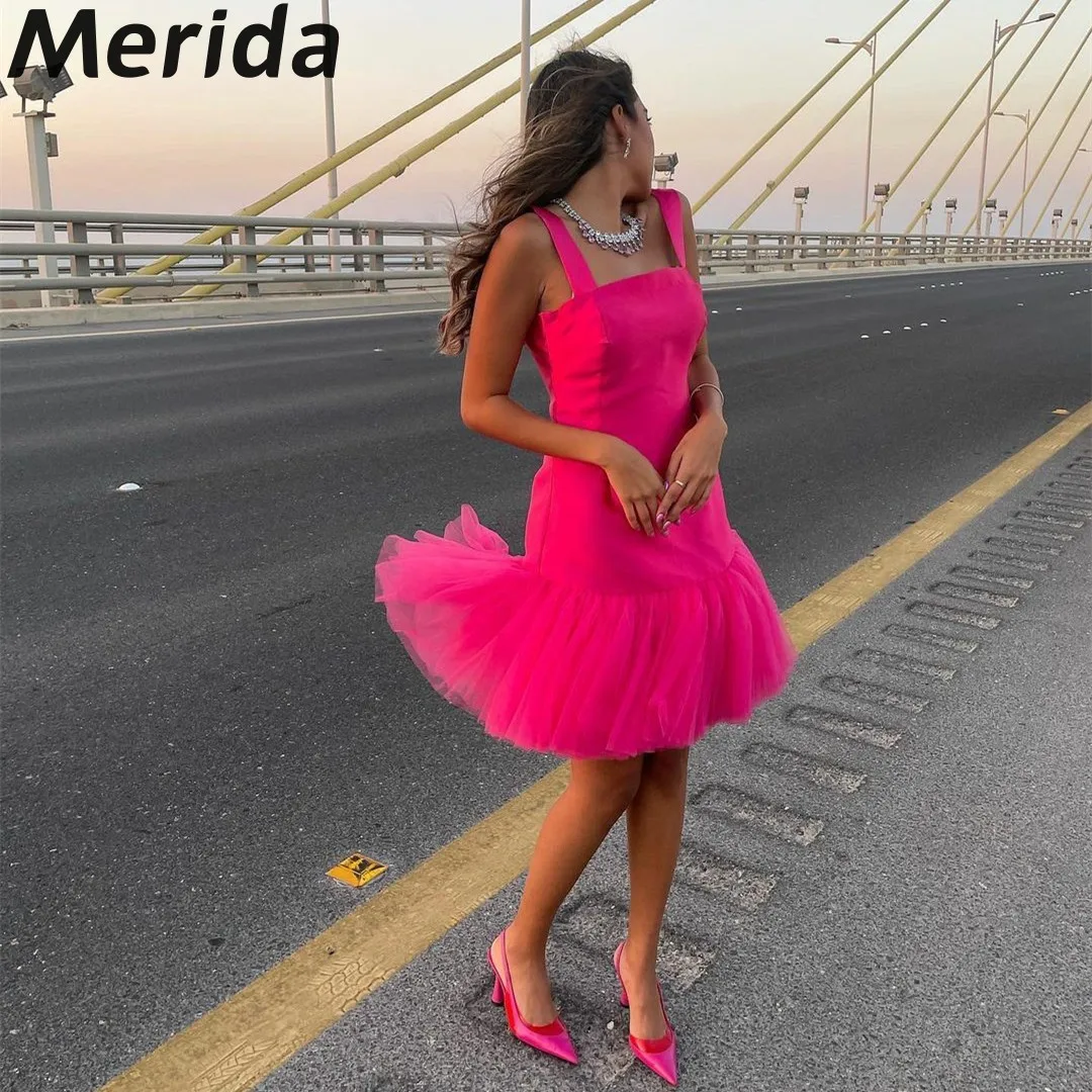 

Spaghetti Straps Prom Dresses 2023 Simple Style Tulle Knee-Length فساتين مناسبة رسمية Customizable Graduation Dresses