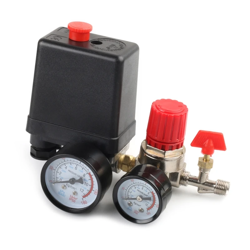 Pressure Switch Gauge Double Safety For Valve Pressure Control With 120 Psi Pressure Regulator 2