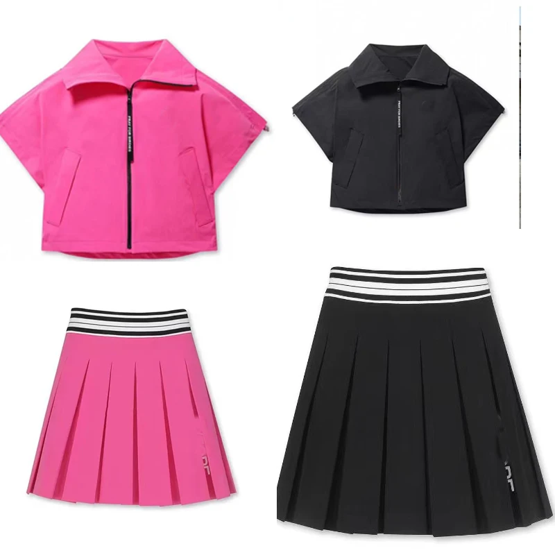 

Корейская Оригинальная одежда для гольфа, женский топ, новая спортивная Солнцезащитная рубашка, короткая ветровка, короткая юбка