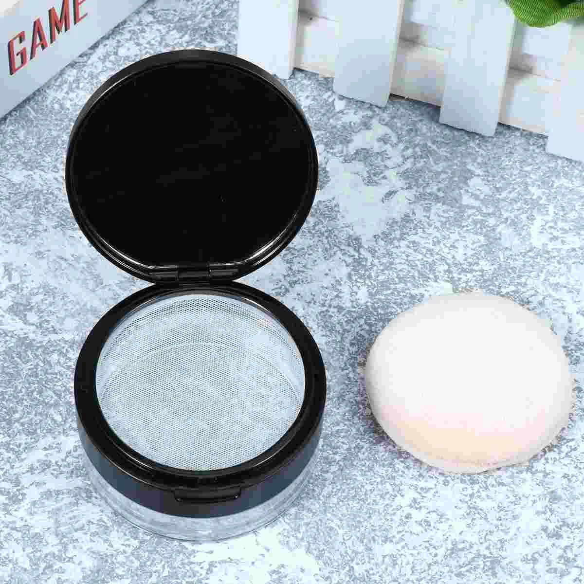 

Double Layers Leakage Empty Case Mirror with Makeup Jar Makeup Container 1PC