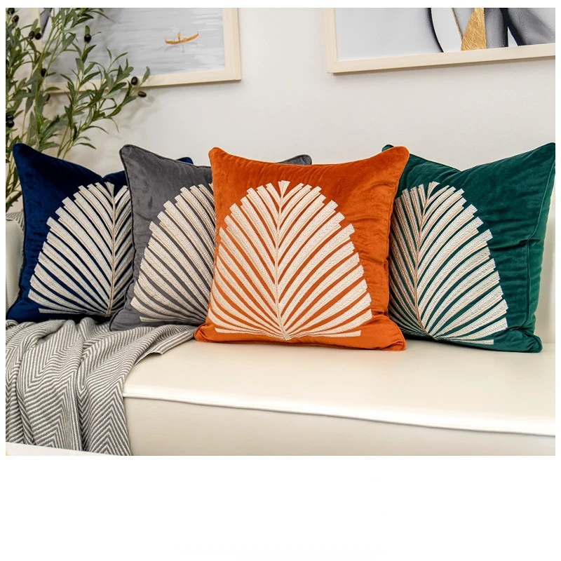 Роскошный плотный бархатный чехол для подушки 45x45 см, наволочка для гостиной, декоративная наволочка, декоративные наволочки с вышивкой