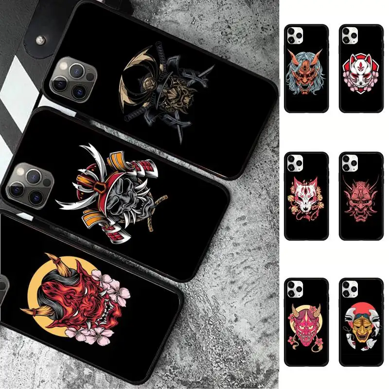

MaiYaCa Japanese Samurai Oni Mask Phone Case for iPhone 11 12 13 Mini Pro Max 8 7 6 6S Plus X 5 SE 2020 XR XS Funda Case