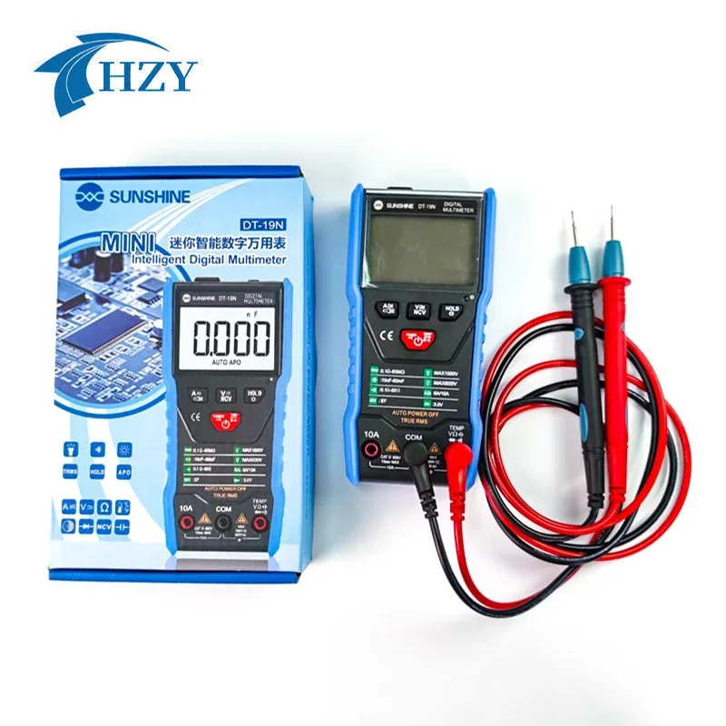 

SUNSHINE DT-19N High Precision Digital Multimeter Mini Intelligent Multimeters for Mobile Phone AC DC Ammeter Voltmeter Tool