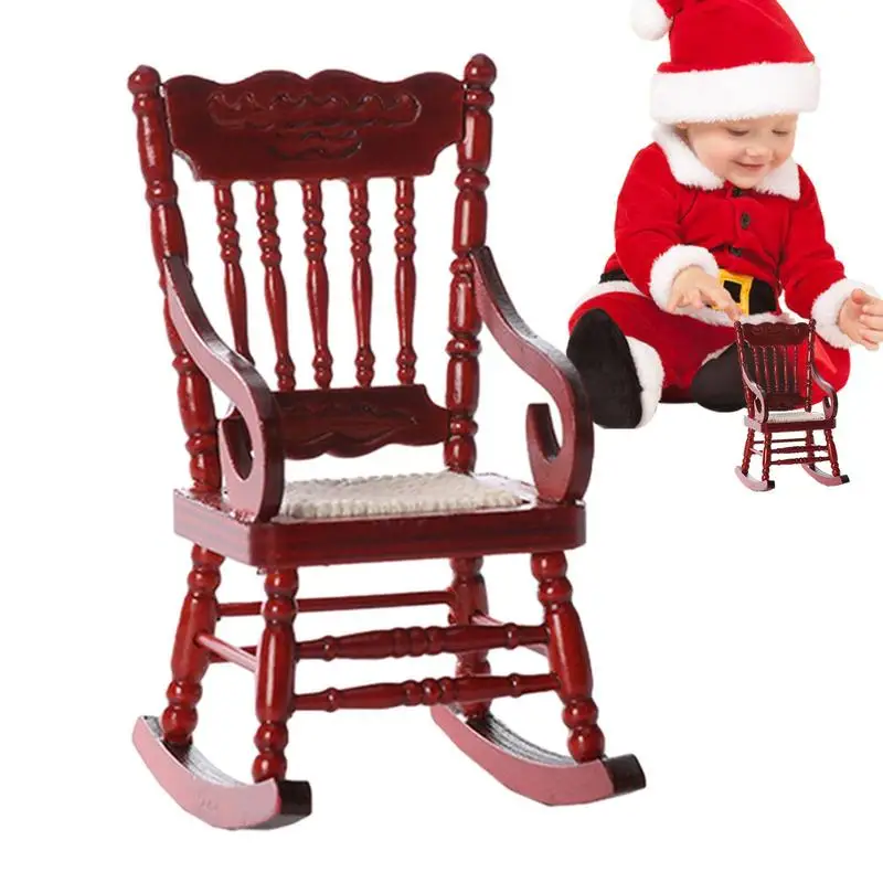 

Мини-качалки кукольный стул 1:12, мебель, деревянные стулья, миниатюрные стулья для кукольного домика, гладкие и изысканные для фотографии