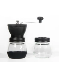 manual coffee grinder machine 2022 new glass bean burr mill hand crank portable household crusher coffee bean kitchen tools