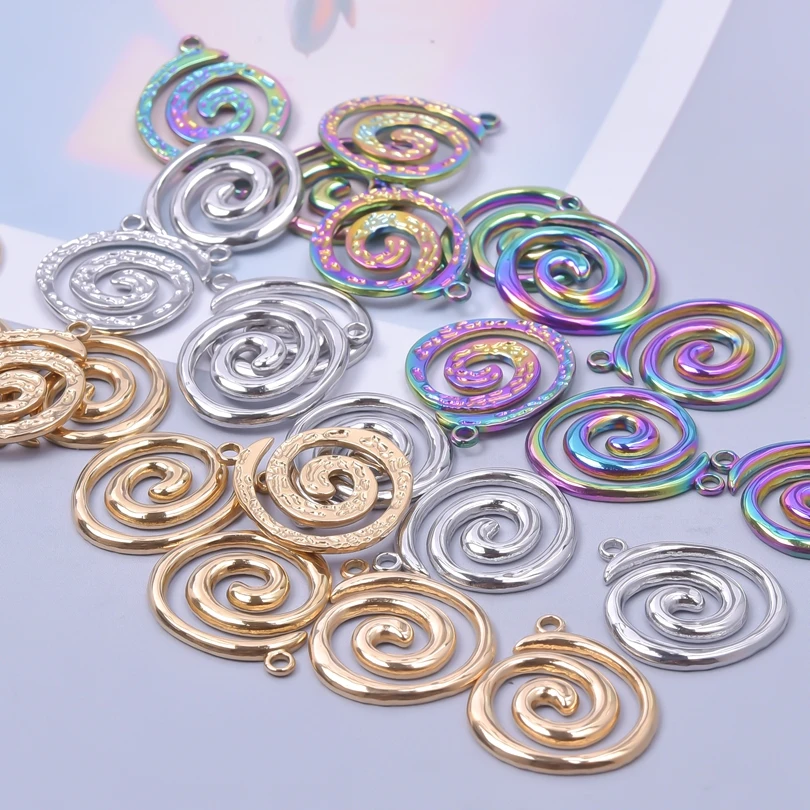 

3pcs Mix Lollipop Shape Bulk Charms For Jewelry Making Supplies Round Stainless Steel Pendant DIY Women/Men Accessories Material