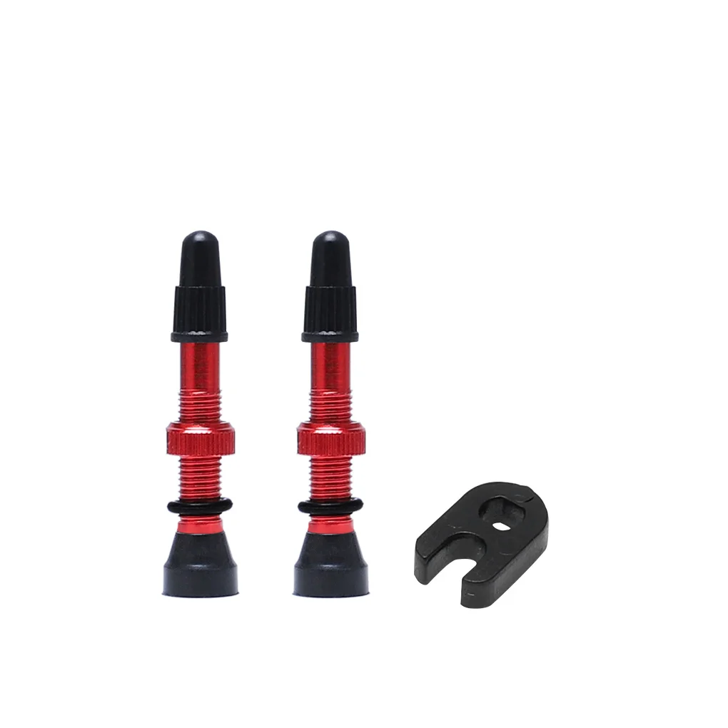 

Tire Air Valves with Rubber Base Tubeless Bike Vacuum Nozzle Wear-resistant Cycling Accessories orange yellow 78mm