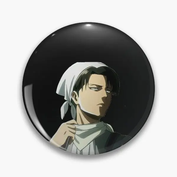 Levi Ackerman In His Cleaning Suit  Customizable Soft Button Pin Funny Cartoon Metal Creative Women Fashion Brooch Lapel Pin